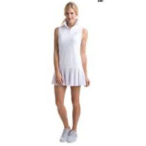 Vineyard Vines Performance Sleeveless White Polo Pleated Tennis Dress Sz L